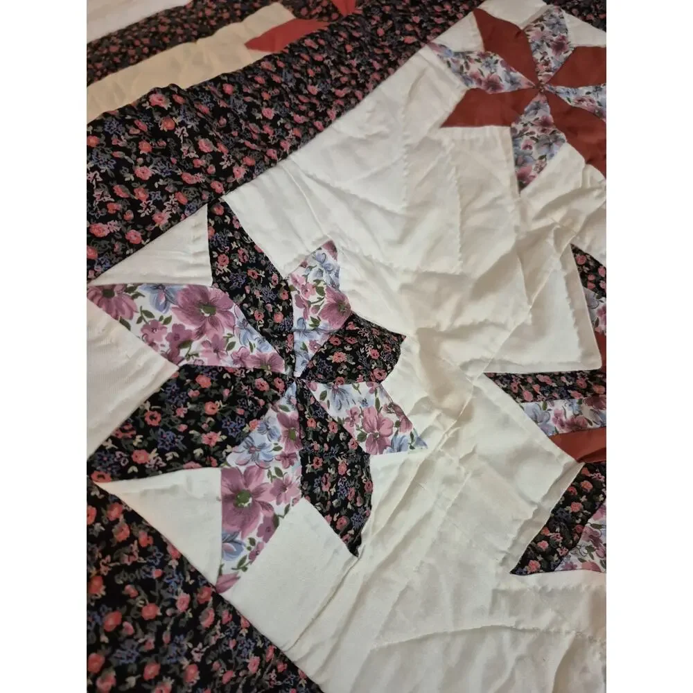 💥 VTG New Quilted ARCH Pillow Sham Barn Quilt 20x26 Cotton Star Set Of 2